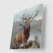 Sir Edwin Landseer | Monarch of the Glen, 1851 Quadratische Wanduhr (Winkel)