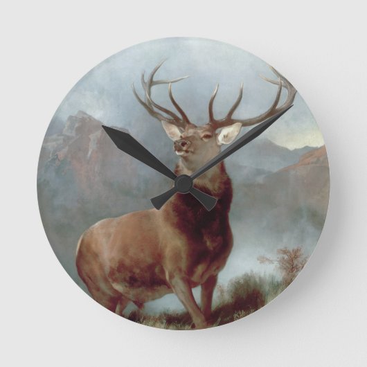 Sir Edwin Landseer | Monarch of the Glen, 1851 Runde Wanduhr (Vorderseite)