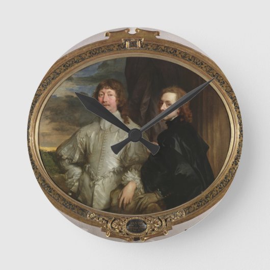 Sir Endymion Porter (1587-1649) and the Artist, c. Runde Wanduhr (Vorderseite)