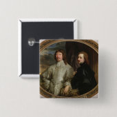 Sir Endymion Porter (1587-1649) und der Künstler, Button (Vorne & Hinten)