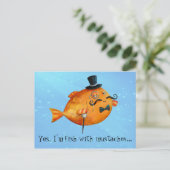 Sir Fishy Mustached Fish Postkarte (Stehend Vorderseite)