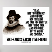 Sir Francis Bacon hat abwägen und nachdenken Poster (Vorne)