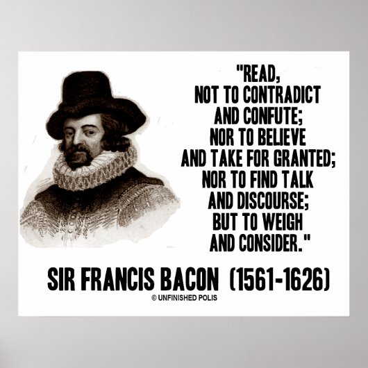 Sir Francis Bacon hat abwägen und nachdenken Poster (Vorne)
