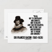 Sir Francis Bacon liest Zitat abwägen Postkarte (Vorne/Hinten)