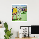 Sir Francis Drake (1540/3-96), spielend Schalen, v Poster (Heimbüro)