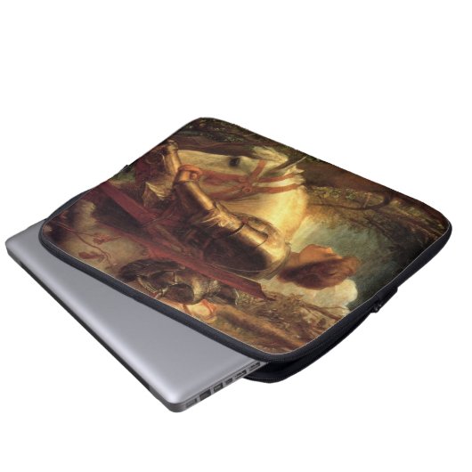 Sir Galahad (von George Frederick Watts) Laptopschutzhülle (Vorne Knopf)