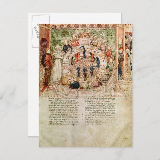Sir Galahad wird am Runden Tisch begrüßt Postkarte (Vorne/Hinten)