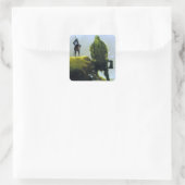 Sir Gawain und der grüne Ritter Quadratischer Aufkleber (Tasche)