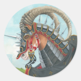 Sir Gawains Kriegsross Gringolet Runder Aufkleber