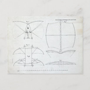 Sir George Cayley Man-Powered Flying Machine Postkarte
