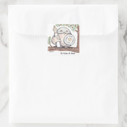 Sir gibt einen Hoot-Aufkleber Quadratischer Aufkleber (Tasche)