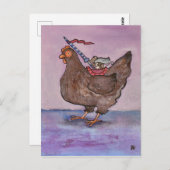 Sir Greymouse Mouse Knight Chicken Storybook Art Postkarte (Vorne/Hinten)
