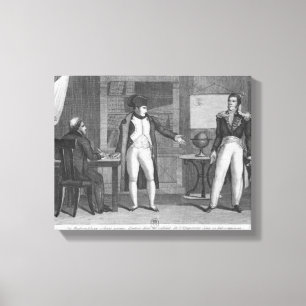 Sir Hudson Lowe, das in die Studie von Napoleon Leinwanddruck