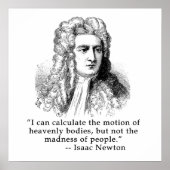 Sir Isaac Newton Portrait und Zitat Poster (Vorne)