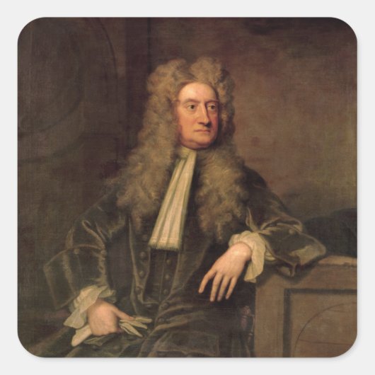 Sir Isaac Newton Quadratischer Aufkleber (Vorderseite)