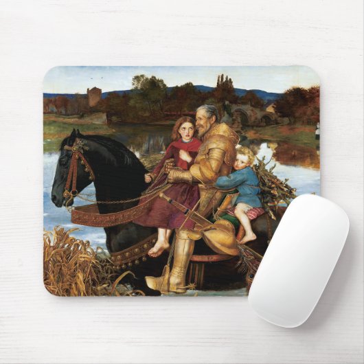 Sir Isumbras im Ford um 1857 von John Millais Mousepad (Mit Mouse)