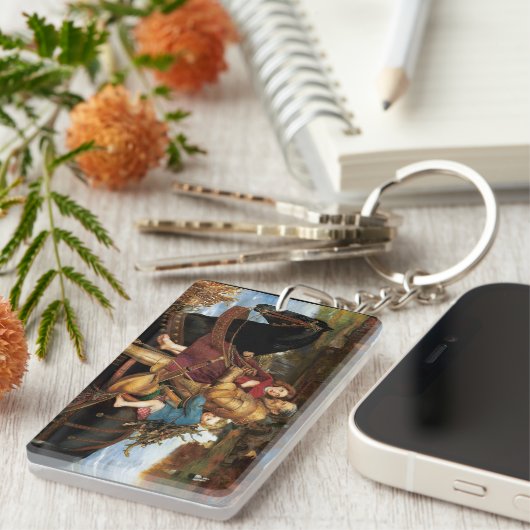 Sir Isumbras im Ford um 1857 von John Millais Schlüsselanhänger (Vorderseite rechts)