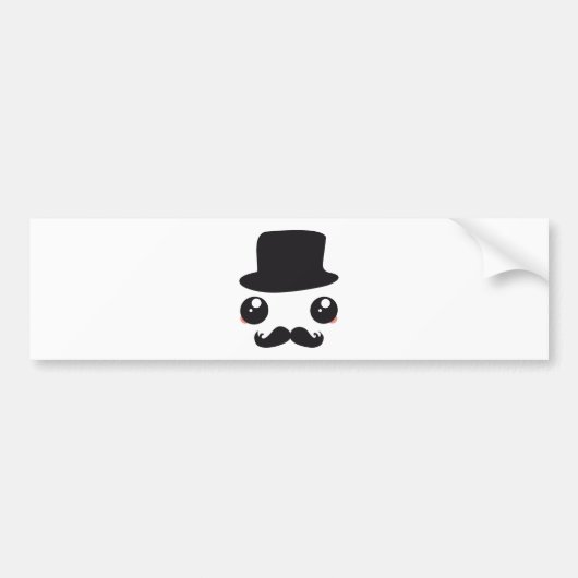 Sir Kawaii Moustache Holmes Autoaufkleber (Vorne)