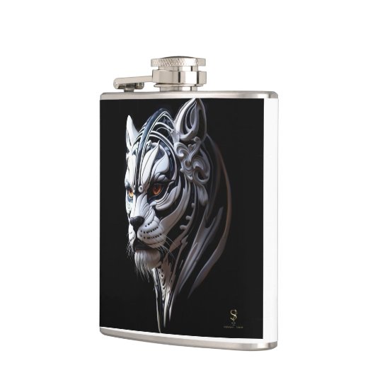 "Sir Khan" Vinyl Wrapped Flask Flachmann (Links)