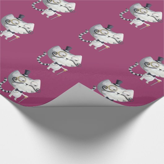 Sir Kitty Cat mit den Schnurrbärten Geschenkpapier (Ecke)