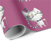 Sir Kitty Cat mit den Schnurrbärten Geschenkpapier (Rolleneckpunkt)