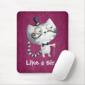 Sir Kitty Cat mit den Schnurrbärten Mousepad (Mit Mouse)