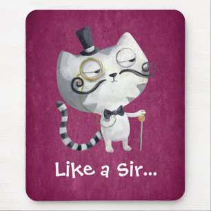 Sir Kitty Cat mit den Schnurrbärten Mousepad