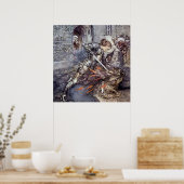 "Sir Lancelot Slays the Dragon" von Arthur Rackham Poster (Küche)