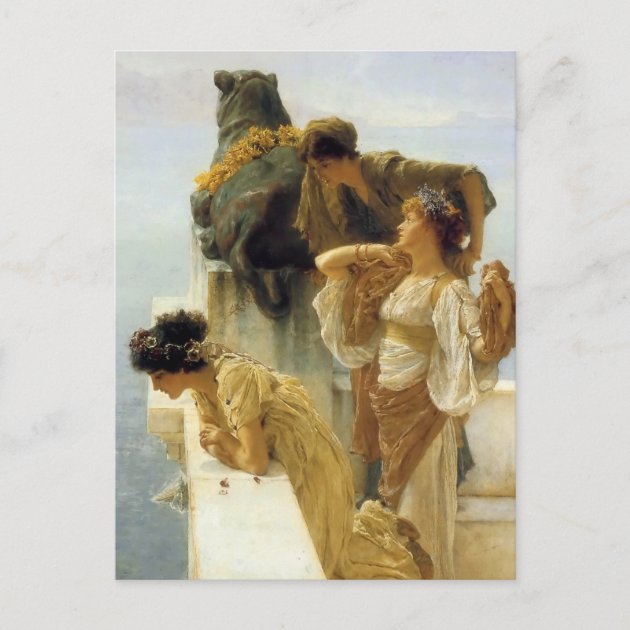 Frühling im Garten Lawrence Alma-Tadema Postkarte Flora 