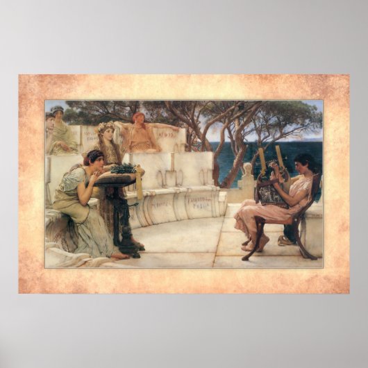 Sir Lawrence Alma-Tadema - Sappho und Alcaeus Poster (Vorne)