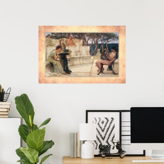 Sir Lawrence Alma-Tadema - Sappho und Alcaeus Poster (Heimbüro)
