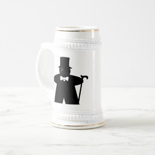 Sir Meeple adretter Gamer Stein Bierglas (Vorderseite Links)