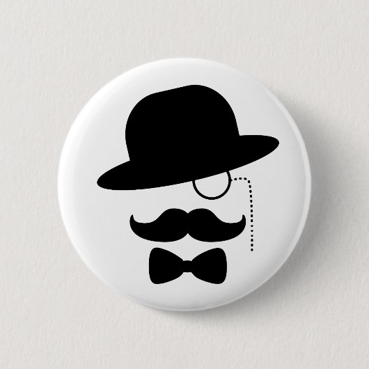 Sir mit dem Schnurrbart Button (Vorderseite)