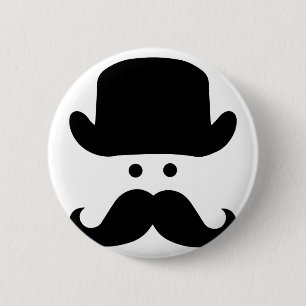 Sir Moustache Button