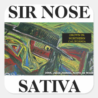 SIR NOSE SATIVA QUADRATISCHER AUFKLEBER