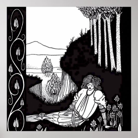 "Sir Palamede the Saracen" von Aubrey Beardsley Poster (Vorne)