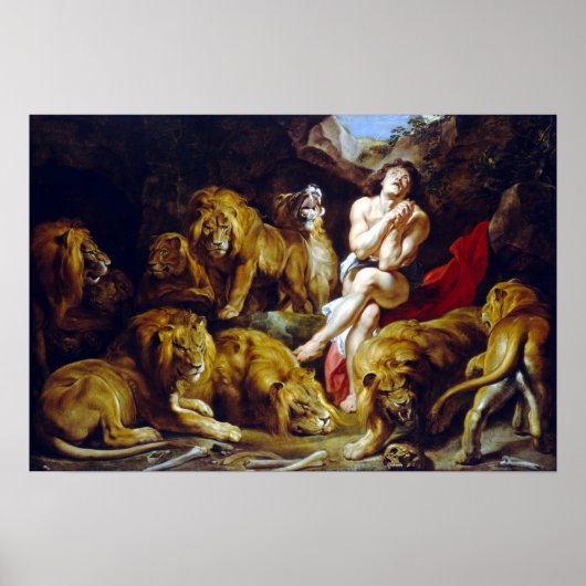 Sir Peter Paul Rubens Daniel im Lions' Den Poster (Vorne)