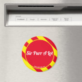 Sir Purr A Lot Red/Yellow Magnet (In Situ (Geschirrspüler))