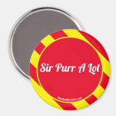 Sir Purr A Lot Red/Yellow Magnet (Vorderseite/Rückseite)