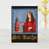 Sir Racha Hot Sauce Scy Lustiger Spruch Essen Männ Karte (Gelbe Blume)