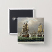 Sir Robert Calder Action am 22. Juli 1805 engrav Button (Vorne & Hinten)
