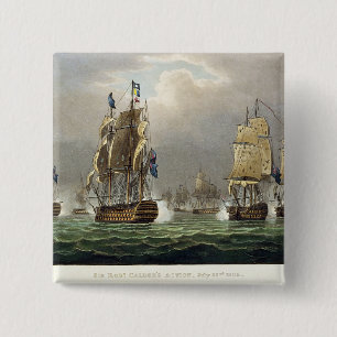 Sir Robert Calder Action am 22. Juli 1805 engrav Button