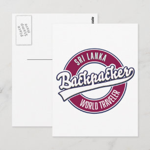 Sir Rucksack Welt Reisender Retro-Logo Postkarte