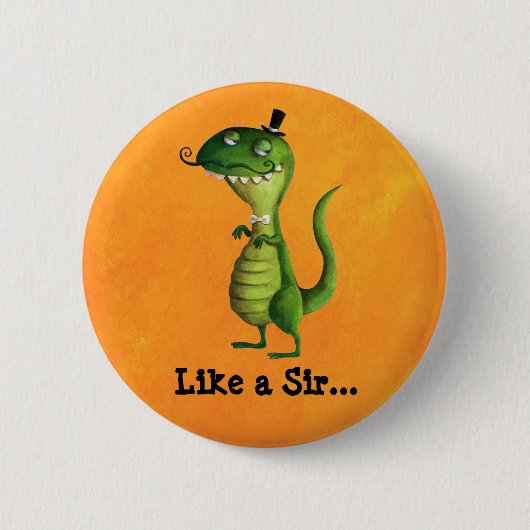 Sir T-rex mit den Schnurrbärten Button (Vorderseite)