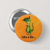 Sir T-rex mit den Schnurrbärten Button (Vorne & Hinten)