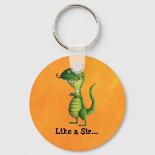 Sir T-rex mit den Schnurrbärten Schlüsselanhänger