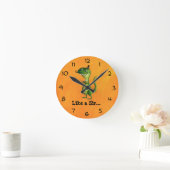 Sir T-rex with Schnurrbart Runde Wanduhr (Zuhause)