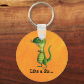 Sir T-rex with Schnurrbart Schlüsselanhänger (Vorderseite)