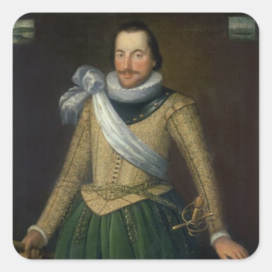 Sir Thomas Button (geb.1694) Quadratischer Aufkleber (Vorderseite)