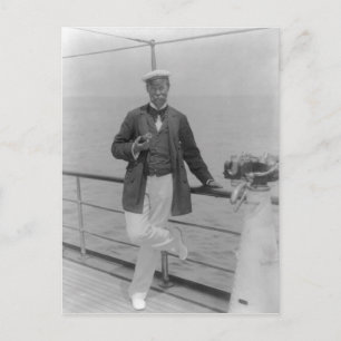 Sir Thomas Lipton auf seiner Yacht Postkarte